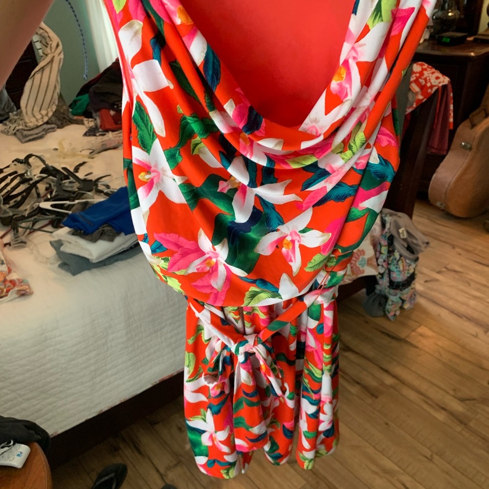 express floral cow necklace dress